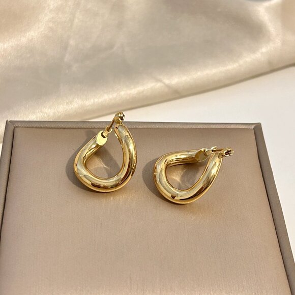 Gold Hoop Earrings - Picture 1 of 3
